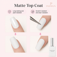 Top Coat Mat Givré Ultra Résistant Effet Daim Vernis à Ongles Gel Transparent Qualité Salon pour Manucure