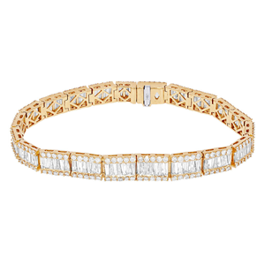 Iced 15MM VVS Moissanite Diamond Cuban Link <b>Bracelet</b> 925 Sterling Silver <b>Baguette</b> Cut Miami Style Rhodium Wedding for Parties - Product Image 1