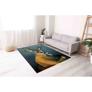Deer in Suit Rug: <b>Abstract</b> <b>Animal</b> <b>Art</b>, Non-Slip Carpet,With Pile Soft Rug - Product Image 4