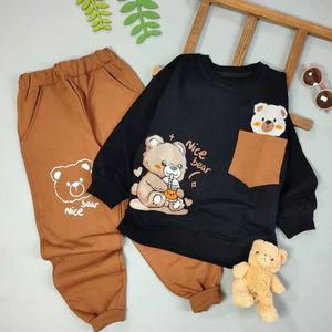 Sudadera Deportiva de Invierno Personalizada para Niños, Sudadera con Capucha de Algodón Bordada, Chándal para Niños y Niñas, Diseño de Patrón Sólido - Product Image 4