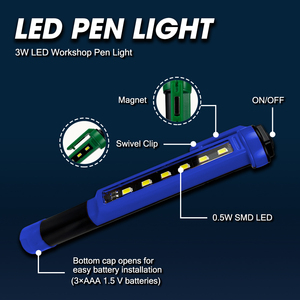 ไฟฉาย LED Lematec แบบปากกา 6x0.5W SMD แม่เหล็ก สำหรับช่างซ่อม ซ่อมรถยนต์ ฉุกเฉิน ตรวจสอบรถยนต์ - Product Image 5