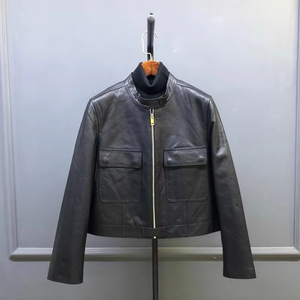 แฟชั่นผู้หญิงลำลองหลวมๆ แจ็คเก็ตหนังแกะคอโอซิปผู้หญิงที่สง่างามเสื้อกันลมสั้นฤดูหนาวเสื้อแจ๊กเก็ตผ้าฝ้าย - Product Image 3