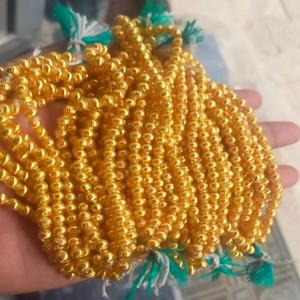 Golden Metallic Hollow Glass <b>Beads</b> 2mm to 6mm Crystal Lampwork & Jewelry Making <b>Beads</b> Box Packing - Product Image 2