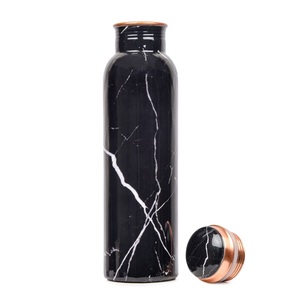 <b>Black</b> Copper Enamel Print Shiny Polished Design Health Benefits Energy Drink <b>Storage</b> Bottle Dishwasher Safe Gift <b>Box</b> Packaging - Product Image 5