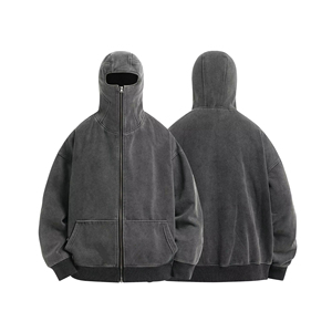 Pasamontañas Unisex Personalizado con Capucha, 100% Algodón, Diseño con Bolsillo con Cremallera, Transpirable, OEM/ODM, Invierno, Liso Teñido, Universal para - Product Image 2