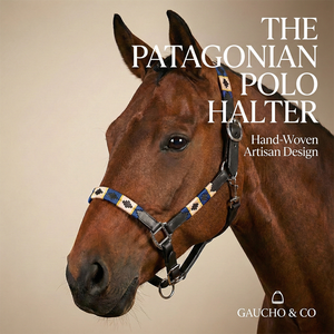 Cabestro de cuero negro artesanal para caballo con narigueña tejida geométrica azul y patillas a juego, aparejos ecuestres duraderos de acero inoxidable - Product Image 4