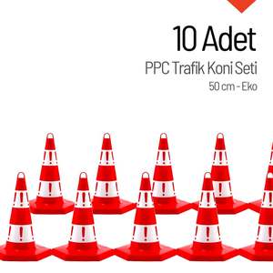 กรวยจราจรแบบเป็นมิตรกับสิ่งแวดล้อม 10 ชิ้น ขนาด 50 ซม. ไม่มีน้ำหนัก ใช้เป็นเสากั้นจราจร - Product Image 5