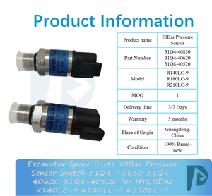 Repuestos para Excavadoras, Sensor de Presión de 50 Bares, 31Q4-40830 31Q4-40620 31Q8-40520 para R140LC-9 R180LC-9 R210LC-9, 3 Meses de Garantía - Product Image 3