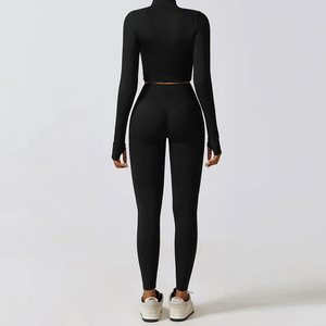 Ropa de gimnasio de secado rápido y transpirable para mujer, conjunto de Yoga de 3 uds, ropa deportiva profesional para gimnasio sin costuras hecha en fábrica, conjuntos de Yoga para mujer - Product Image 5