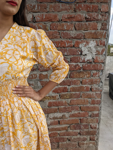 Robe d'été bohème avec motif floral imprimé bloc à la main et poche brodée 100% coton Robe indienne doublée décontractée - Product Image 6