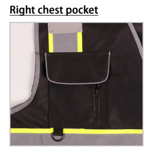 Chaleco DE SEGURIDAD negro Tira de chaqueta Fábrica de seguridad personal Alta visibilidad Trabajo de alta visibilidad Ropa DE TRABAJO DE SEGURIDAD reflectante - Product Image 5