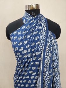 ผ้าซิ่นลายพิมพ์อินดิโก้ ผ้าซิ่นลายบล็อกพิมพ์ ผ้าซิ่นผ้าฝ้ายแท้สำหรับผู้หญิง ผ้าคลุมชายหาด ผ้าคลุมตัว ผ้าซิ่นกระโปรง - Product Image 5