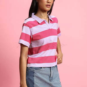 Elegante Slim Fit Mujer Manga corta para Polo Camiseta Tejido elástico transpirable para cómodo Casual Uso diario en el trabajo - Product Image 2