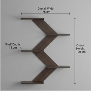 Wall Mounted Wooden <b>Shelf</b> Minimalist Design Five Tier Storage <b>Rack</b> for Living Room - Product Image 3