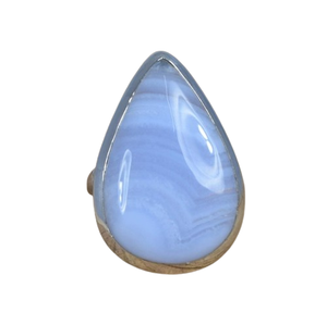 Anillos de declaración de moda para niñas de ágata de encaje azul para mujeres, anillos de plata de ley 925, joyería de ágata de encaje azul, anillos hechos a mano, joyería - Product Image 1