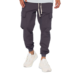 Men's Lightweight Cotton <b>Cargo</b> Jogger Pants Zip Closure Breathable Sweatpants Featuring Big Pocket for Casual Streetwear Big - Product Image 3