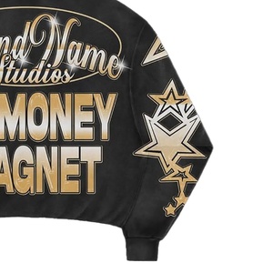 เสื้อฮู้ดดี้ผ้าฝ้ายปักลายแบบดิสเทรสสั่งทำคุณภาพสูง ทรงครอปโอเวอร์ไซส์ ซิปหน้า ล้างสีแบบแอซิด สำหรับผู้ชาย - Product Image 5