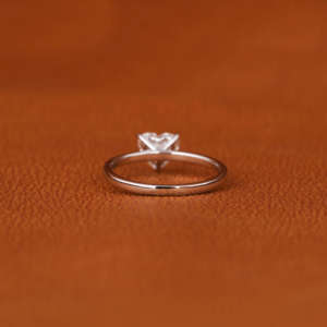 Elegant 18KT Solid Gold Wedding Ring Trendy Solitaire <b>Heart</b> <b>Shape</b> Claw Setting Lab Created Diamond Gold Plated - Product Image 5