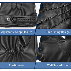 Nuevo personalizado al aire libre hombres Casual mejor producto diseño moderno colores sólidos a prueba de viento buen estilo guantes de moda de cuero - Product Image 2