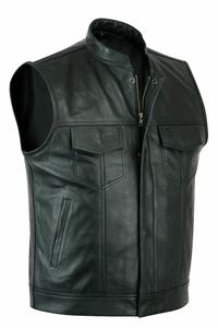 2025 Offre Spéciale hommes moto motard en cuir gilet sur mesure Logo et conception en cuir véritable gilet gilet de qualité supérieure - Product Image 6