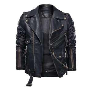 Chaquetas de cuero para hombre con etiqueta personalizada, hechas de fábrica para la comodidad de la motocicleta. Tamaños de Venta caliente, calidad premium garantizada. - Product Image 3