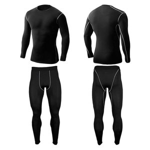 2023 ensemble de compression d'entraînement pour hommes vêtements de sport personnalisés de haute qualité 100% coton à manches longues chemises et pantalons d'hiver - Product Image 2