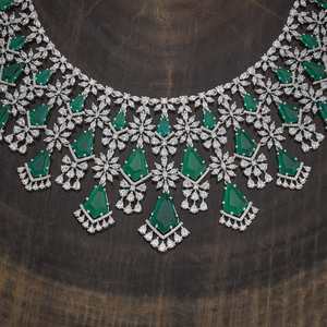 Zircon Necklace 178416 Elegant <b>Wedding</b> <b>Accessory</b> with Dazzling Zircon Stones - Product Image 3