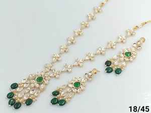 INDIAN TRADITIONAL and FASHIONABLE COPPER <b>JEWELLERY</b> BRIDAL WEDDING <b>JEWELLERY</b> SET for WOMEN EARRINGS and NECKLACE SET - Product Image 3