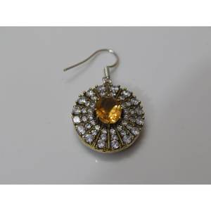 Joyería turca, pendiente de citrino de Plata de Ley 925, oro rosa hecho a mano con regalo de circón para niñas y mujeres - Product Image 1