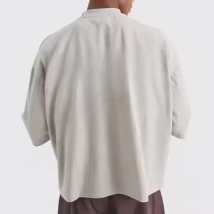 เสื้อยืด100% คอปกหนาสำหรับผู้ชายเสื้อครอปผ้าฝ้ายบ็อกซี่2025ใหม่เสื้อยืดพิมพ์ลายพัฟแบบกำหนดเองเสื้อยืดโอเวอร์ไซส์ฮิปฮอปสำหรับผู้ชาย - Product Image 2