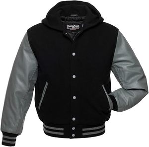 High Quality Lightweight Men's Varsity Letterman <b>Jacket</b> Winters Comfortable Leather Sleeves Chenille Embroidery Wool Fabric - Product Image 1