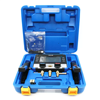 Manomètre numérique VALUE VRM-2S / Manomètre composé avec des tuyaux en caoutchouc de 1,5 m Testeur de pression de réfrigération multifonctionnel