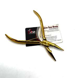 Pince à micro-perles en acier inoxydable, logo personnalisé, plaqué or, pince à extensions de cheveux, service OEM - Product Image 2