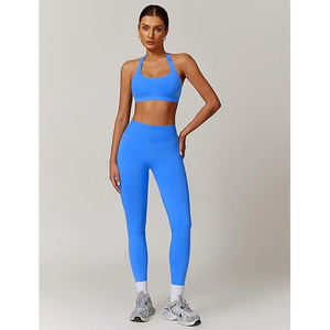 Ensemble de fitness, haut de sport sans couture et leggings taille haute, extensible, respirant, léger, vêtements pour femmes - Product Image 2