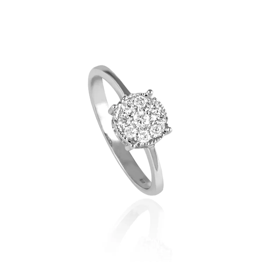 Elegant Ring in white gold with natural diamonds fashion fine jewellery Girl Woman