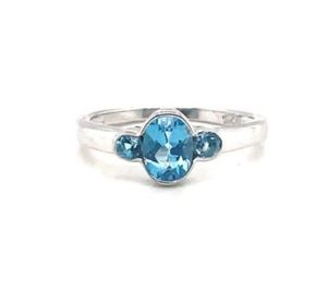 Coeurs romantiques en argent sterling 925 bague fine goutte d'eau à la mode CZ ensemble dans une lunette classique pour les mariages et les fêtes - Product Image 1