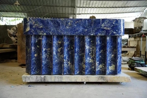 Brasil quartizte piedra retroiluminada <span class=keywords><strong>Bolivia</strong></span> azul sodalit Isla de granito <span class=keywords><strong>bar</strong></span> diseño superior personalizado azul Bahia encimeras de granito - Product Image 4