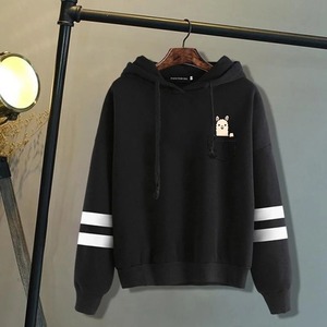 Otoño Invierno moda mujeres hombres nuevo bolsillo 100% algodón polar secado rápido Sudadera con capucha pulóver Casual rayas manga larga sudadera - Product Image 2