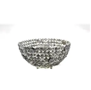 独特厨具灰色优雅铁水晶圆形餐厅食用碗混合沙拉碗装饰碗