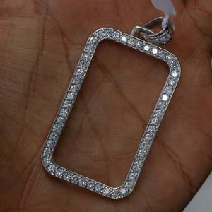 Pendentif lettre personnalisée en moissanite véritable plaqué or blanc 14 carats de 5 carats pour hommes en forme de princesse hip-hop en forme de diamant - Product Image 1