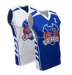 Men Basketball Uniform Pakistan Sleeve Less White and Blue Basketball Uniform set Custom New Design Fashion Basket Ball Jersey