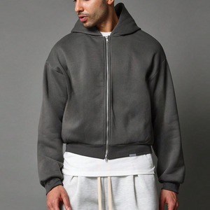 Nueva moda bolsillo pulóver Sudadera con capucha hombres gota hombro lavado básico cremallera bordado Streetwear Sudadera con capucha hombres - Product Image 5