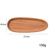 Ensembles de plateaux créatifs en acacia, design personnalisé, ronds, irréguliers, ovales, vaisselle en bois massif, assiettes pour fruits, desserts, pain