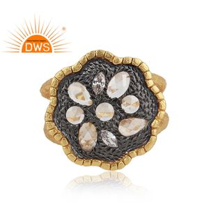 แหวนเงินแท้ชุบทอง 18K ประดับเพชร CZ ธรรมชาติ ดีไซน์วงแหวนแยกส่วน ขายดีที่สุด จากผู้ผลิตเครื่องประดับแฟชั่น - Product Image 3