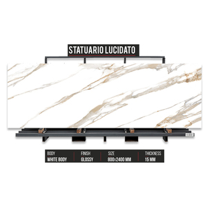 Azulejos de losas de porcelana grandes al mejor precio, losas de aspecto de mármol de piedra sinterizada pulida de 80x240cm, azulejos de losa de porcelana de 800X2400MM - Product Image 3