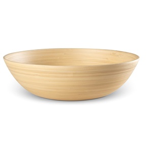 Ensaladera de bambú, tazón de palomitas de maíz ligero de 12 pulgadas, tazón de servicio extra grande o tazón de patatas fritas para aperitivos de fiesta, ensalada artesanal - Product Image 1