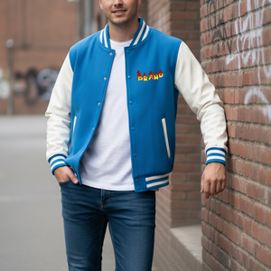 Wholesale Custom 100% Wool Breathable <b>Men's</b> Varsity <b>Jacket</b> custom embroidered logo streetwear 2 tone <b>men's</b> varsity <b>jacket</b> - Product Image 4