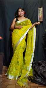 Calidad superior Firoji Color Pure Resham Saree con bordado Venta caliente Diseñador Saree Bodas Mejor calidad Mayorista Surat - Product Image 6