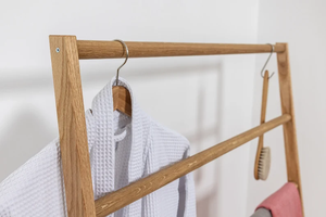 Portable en bois massif vêtements étendoir porte-serviettes porte-vêtements porte-manteau pour serviettes et vêtements - Product Image 2