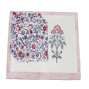 Set de tapis de Table réutilisable pour salle à manger, 8 pièces, style ethnique, avec support de serviette assortie, ensemble imprimé de 6 toile et de serviettes en coton - Product Image 1